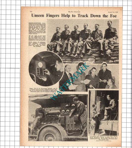 Mrs C O Cummings Radiolocation World War Two WW2 - 1941 Clipping