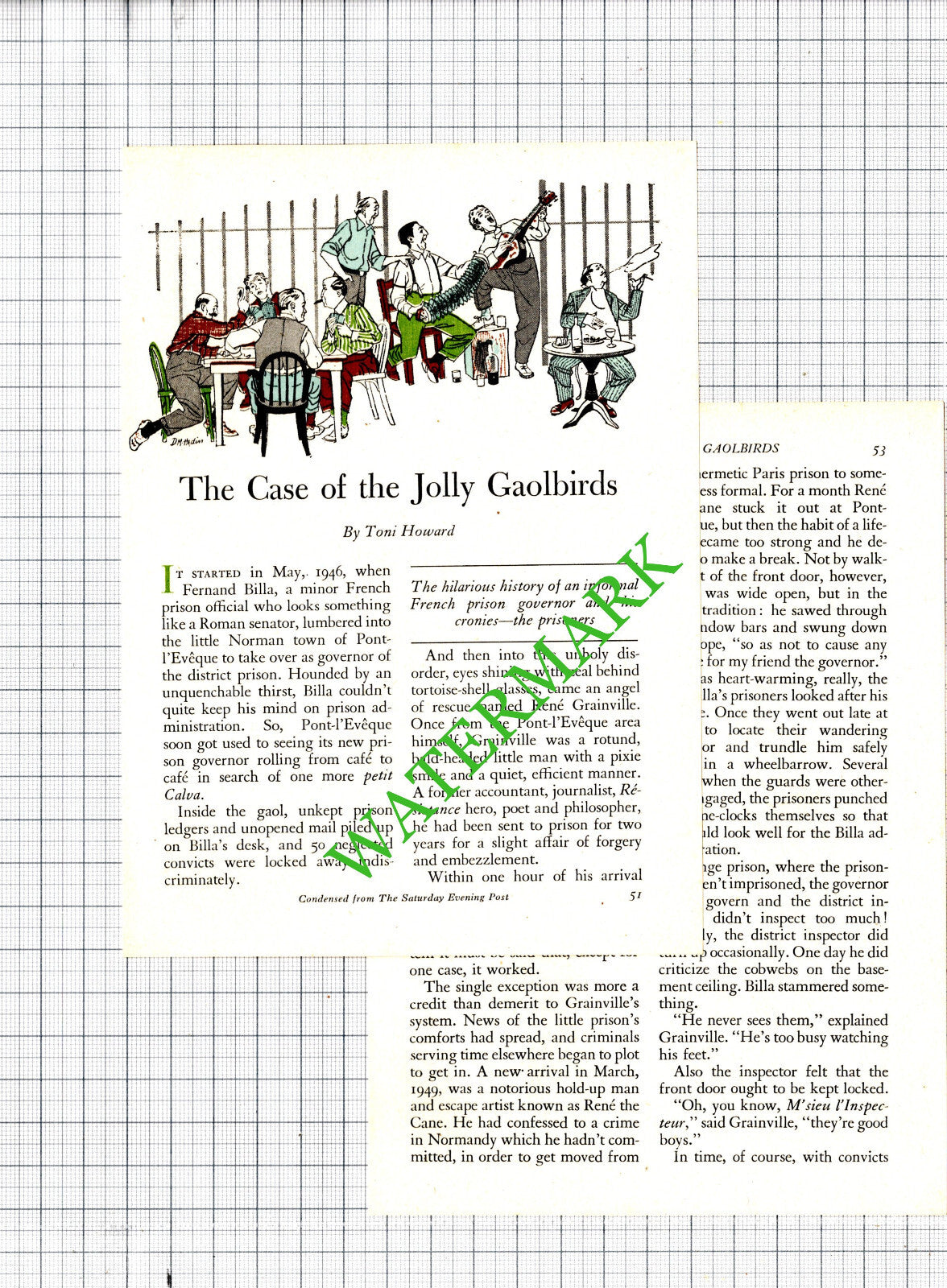 Rene Grainville Fernard Billa Pont-l'Eveque Normandy France Prison -1956 Article