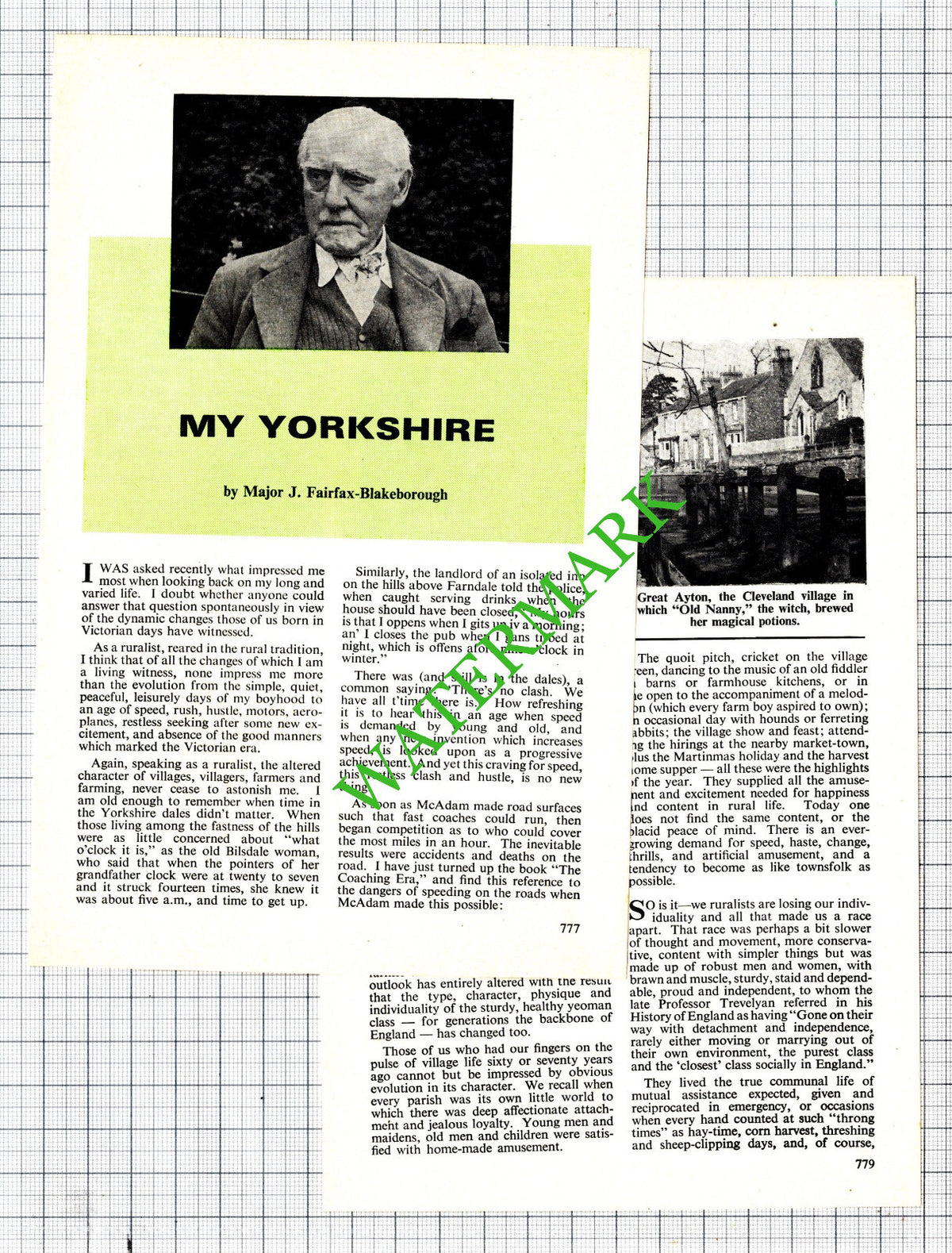 Major J Fairfax-Blakeborough Yorkshire - 1969 Article