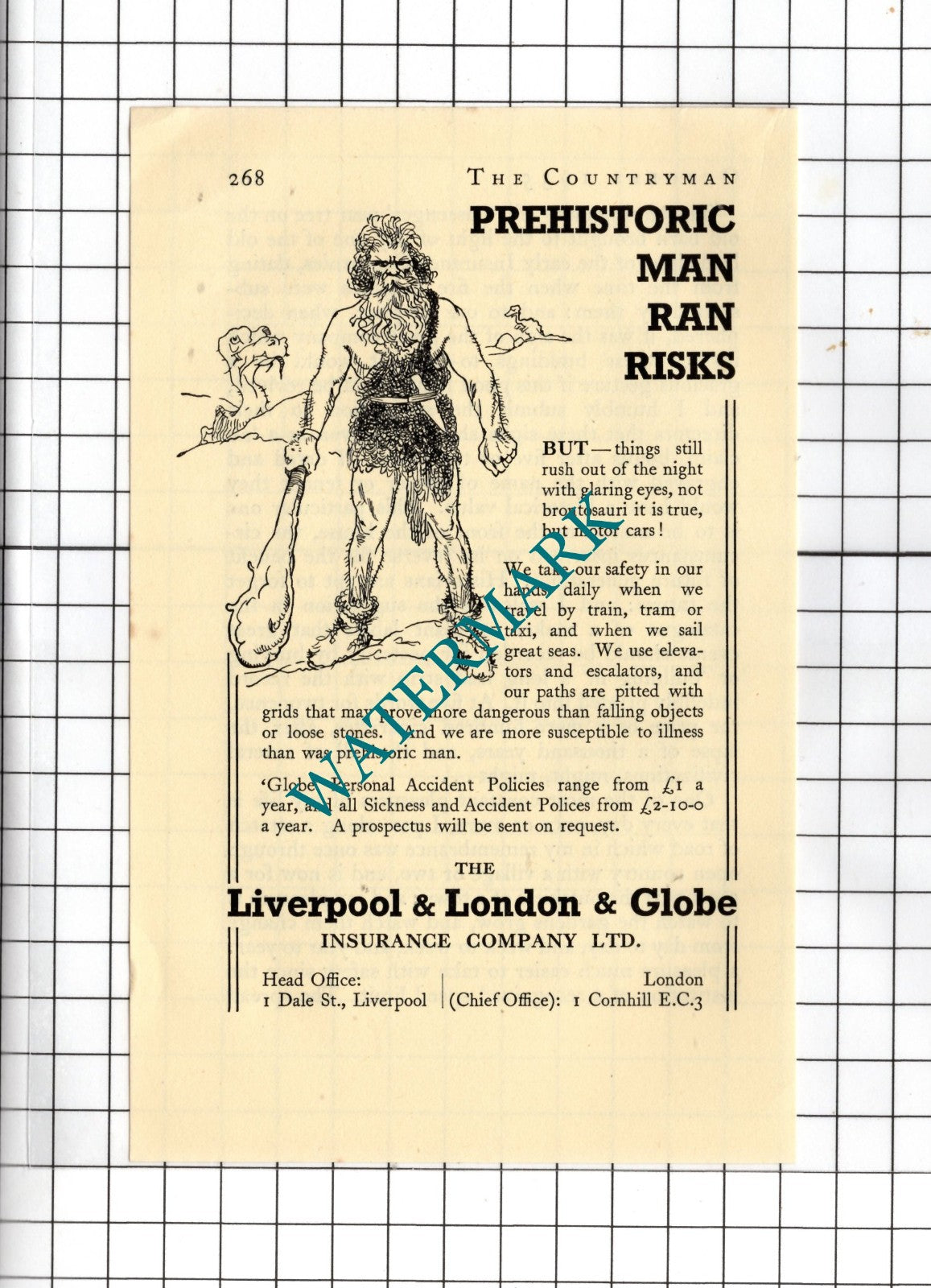 The Liverpool & London & Globe Insurance Company Ltd - 1935 Small Advert