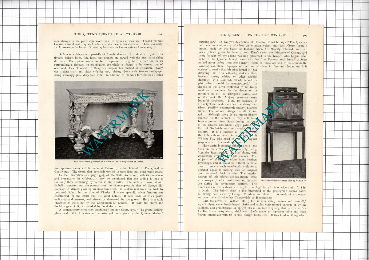Windsor Castle Furniture Ernest M Jessop  - c.1899 Article