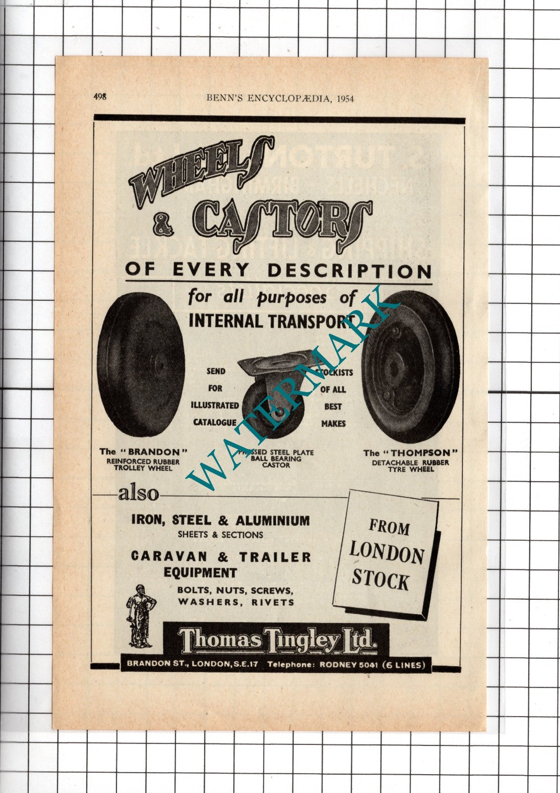 S Turton & Co Ltd Nechells Birmingham / Thomas Tingley Ltd London -  1954 Advert