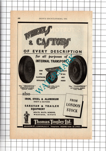S Turton & Co Ltd Nechells Birmingham / Thomas Tingley Ltd London -  1954 Advert
