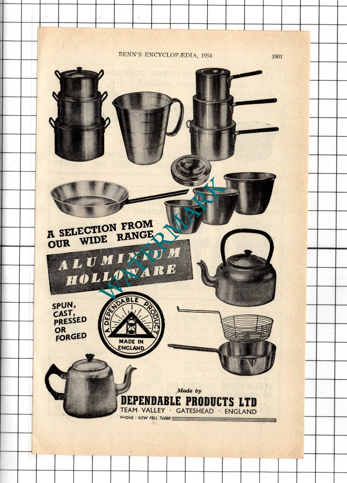 Dependable Products Ltd Gateshead / Hill & Boaler Ltd Lye / McKellar 1954 Advert
