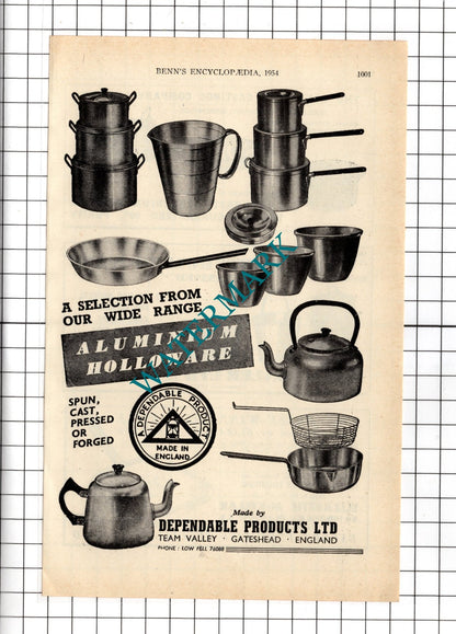 Dependable Products Ltd Gateshead / Hill & Boaler Ltd Lye / McKellar 1954 Advert