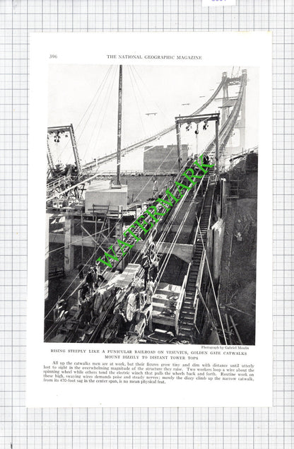 Golden Gate Bridge  / San Francisco Oakland Bay Bridge - 1936 Cutting