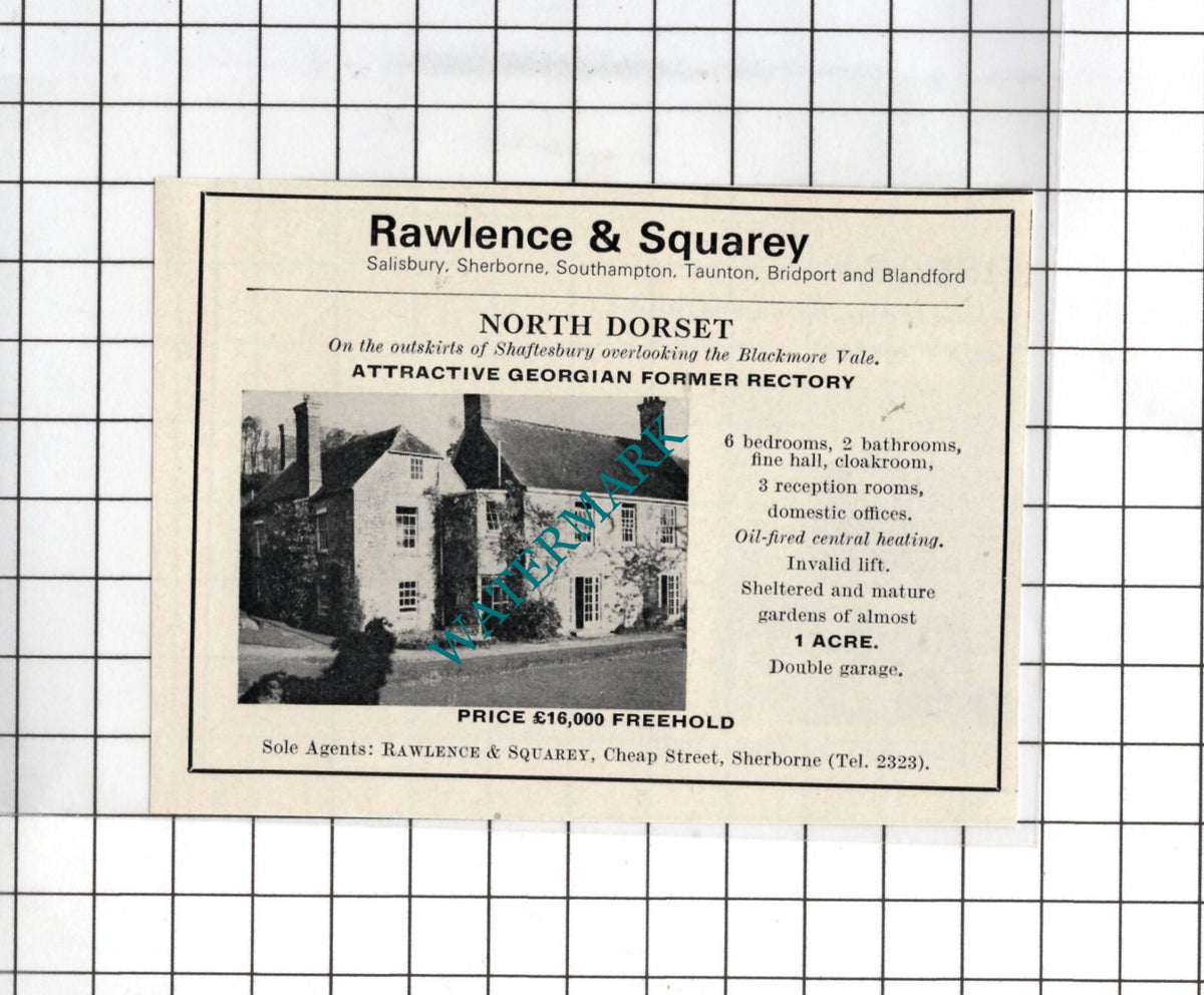 Rectory Shaftesbury Dorset  - 1969 SMALL House Sale Advert