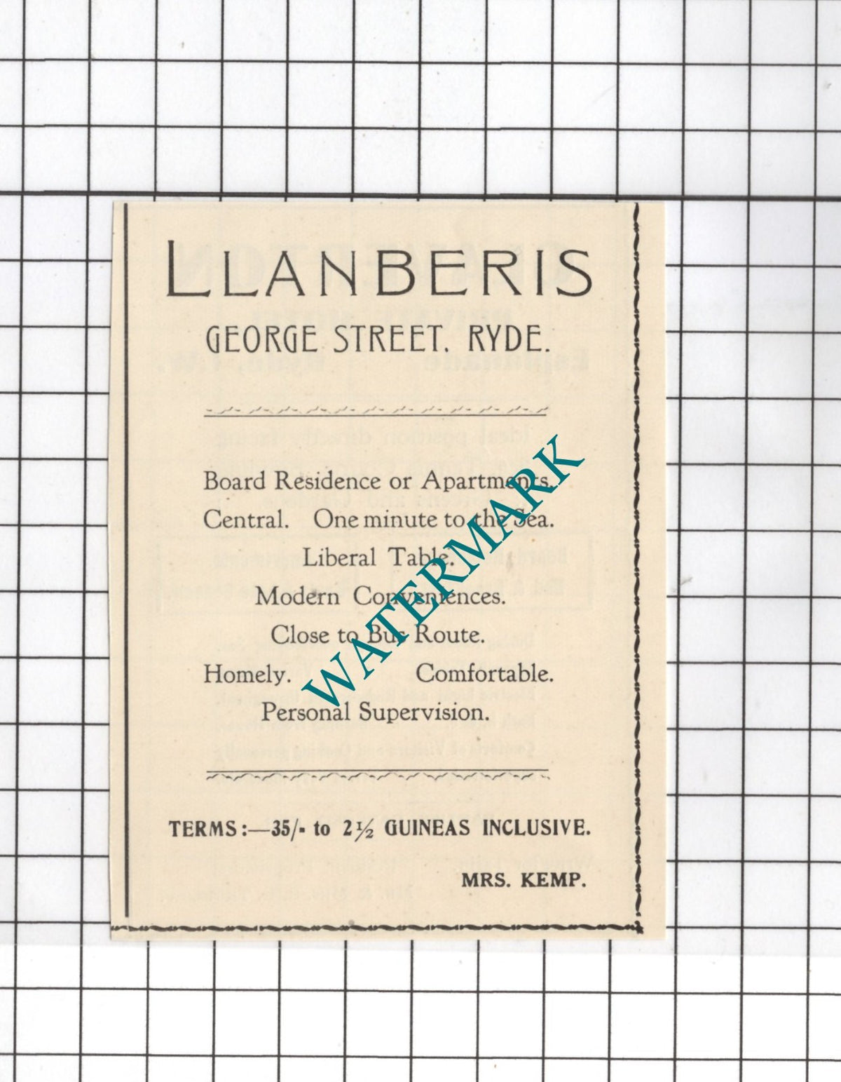 Claverton Hotel Ryde Isle of Wight Thurlow / Llanberis Kemp - 1938 Small Advert