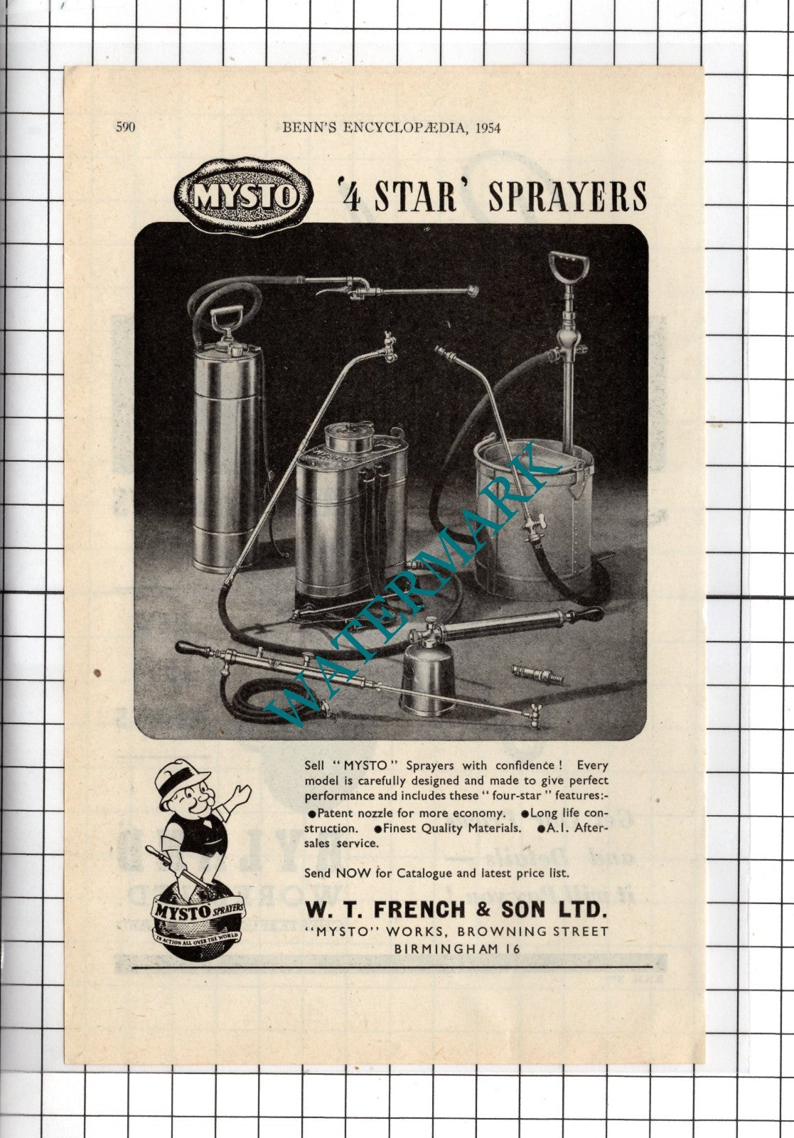Ryland Works Ltd Chesterfield / W T French & Son Ltd Birmingham -  1954 Advert