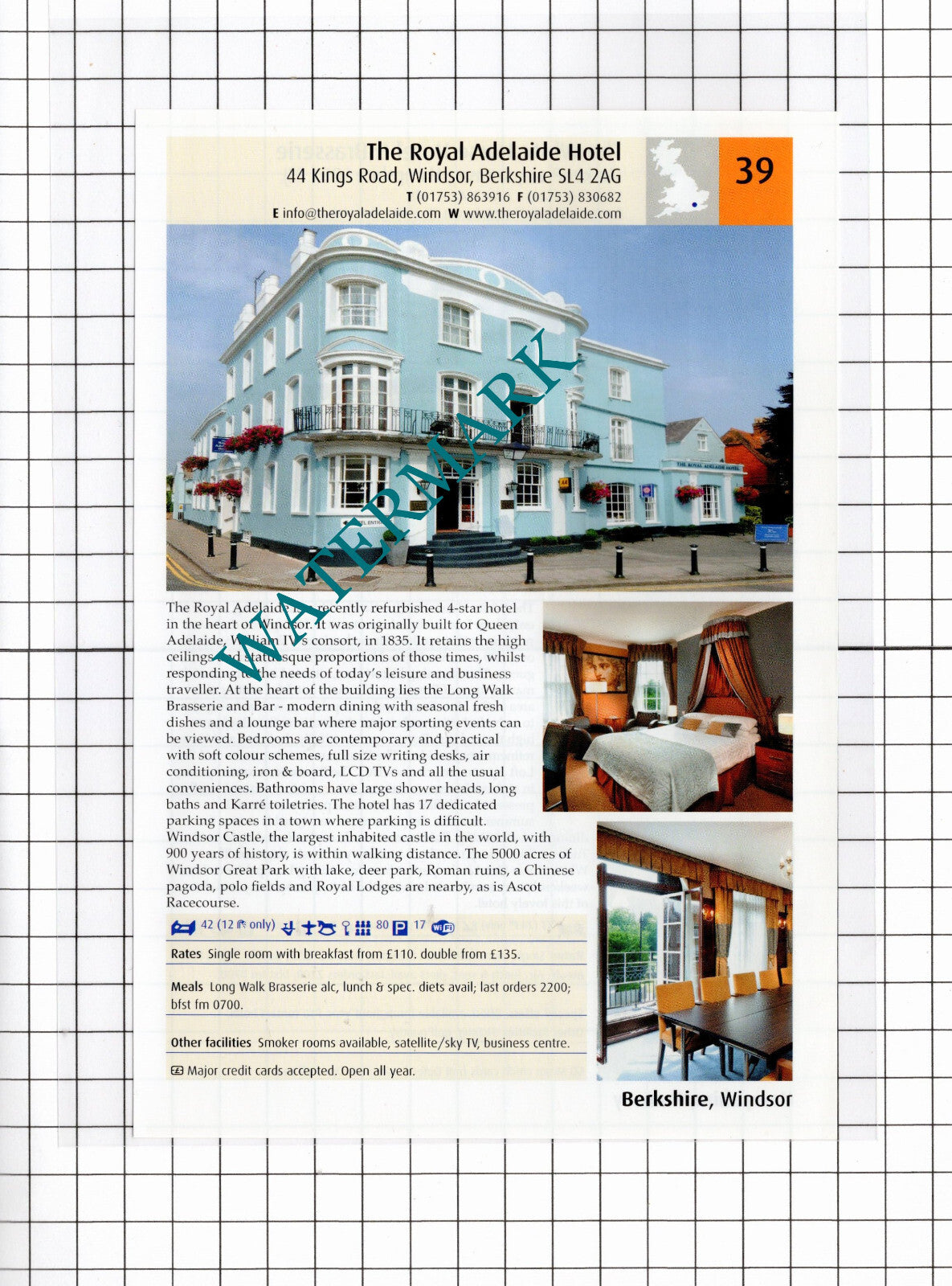 The Royal Adelaide Hotel Windsor Berkshire / White Horse Romsey -2011 Advert