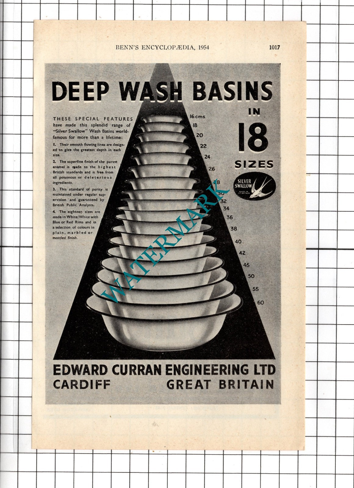 Edward Curran Engineering Ltd Cardiff / Arnold Bash Frank Hawker  - 1954 Advert