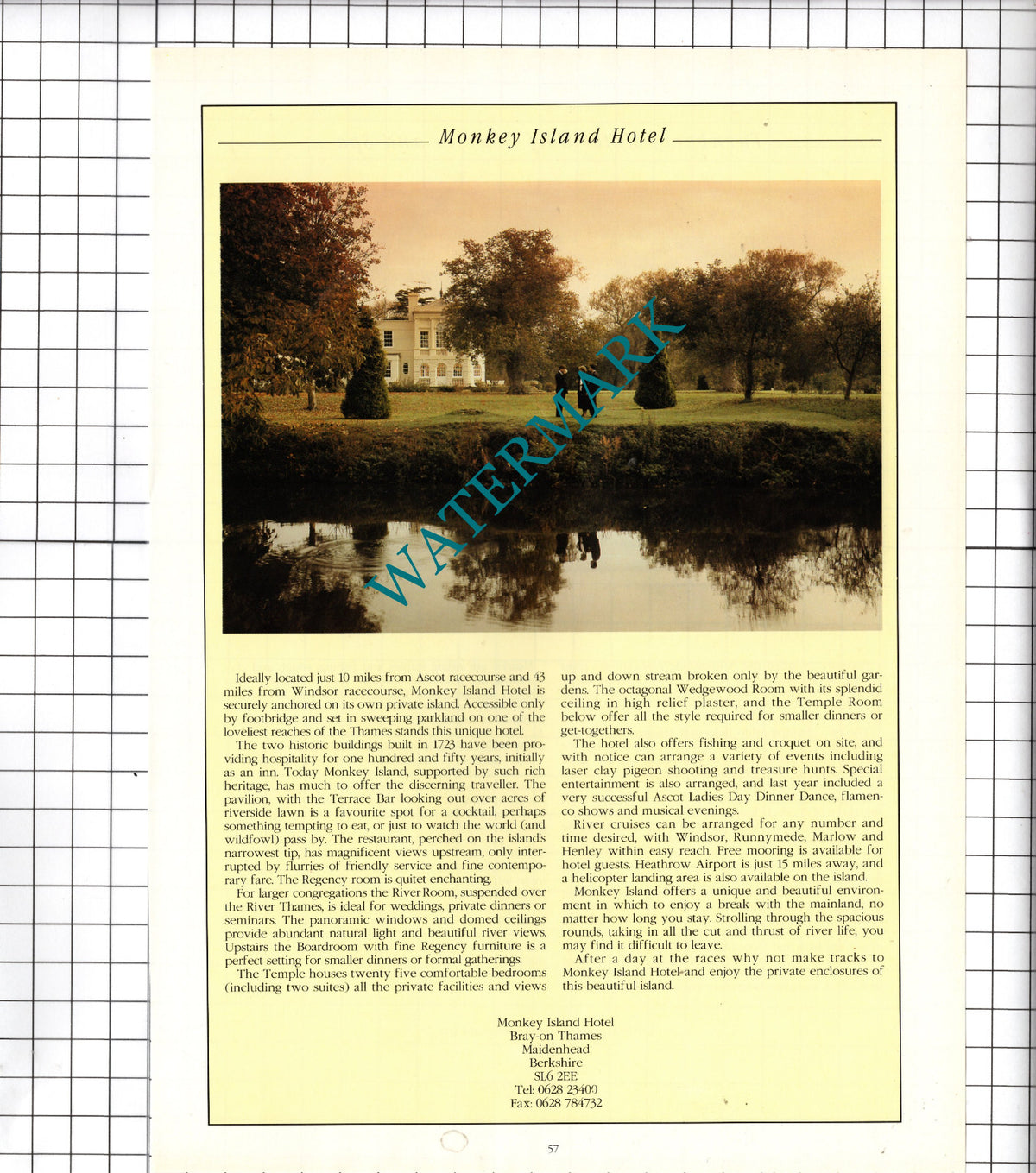Turnberry Hotel Ayrshire Scotland / Monkey Island Hotel Maidenhead- 1995 Cutting