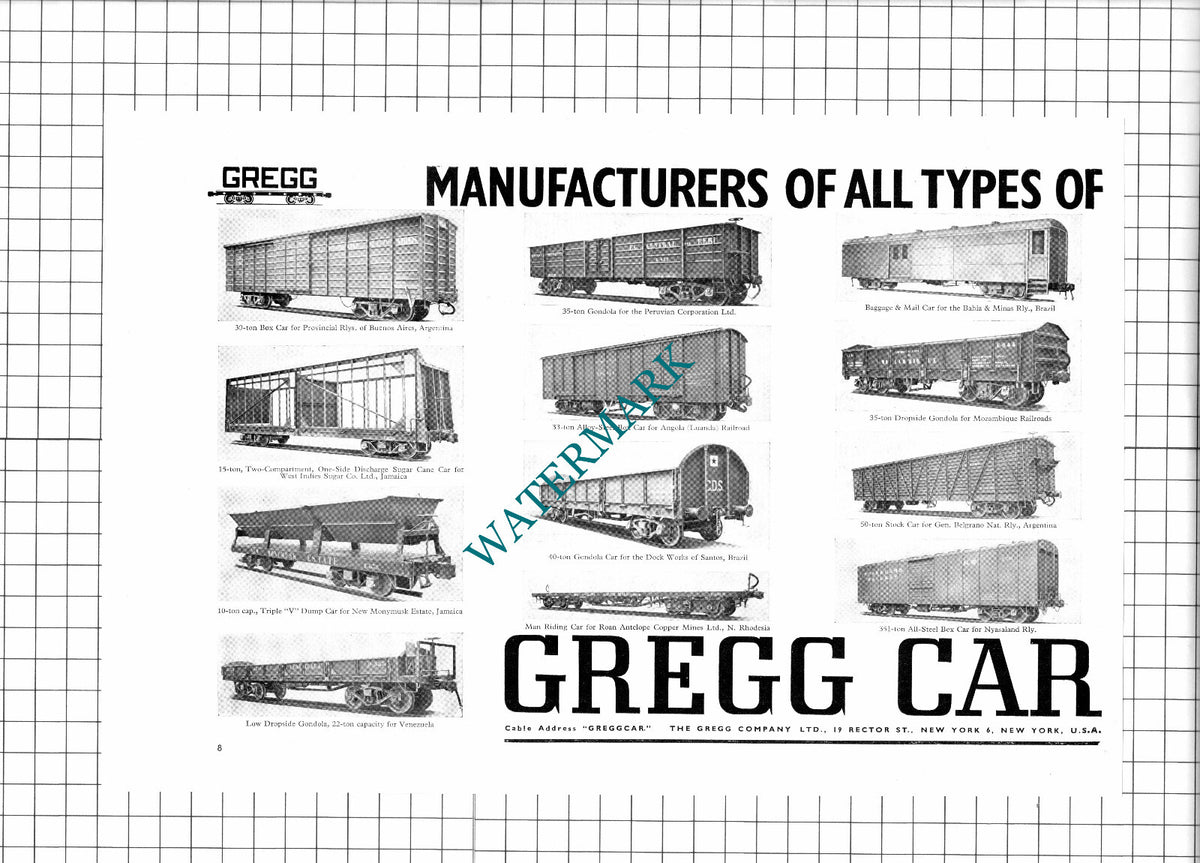 The Gregg Car Company Ltd New York USA Advert  - 1950 Two-Part Clipping / Print