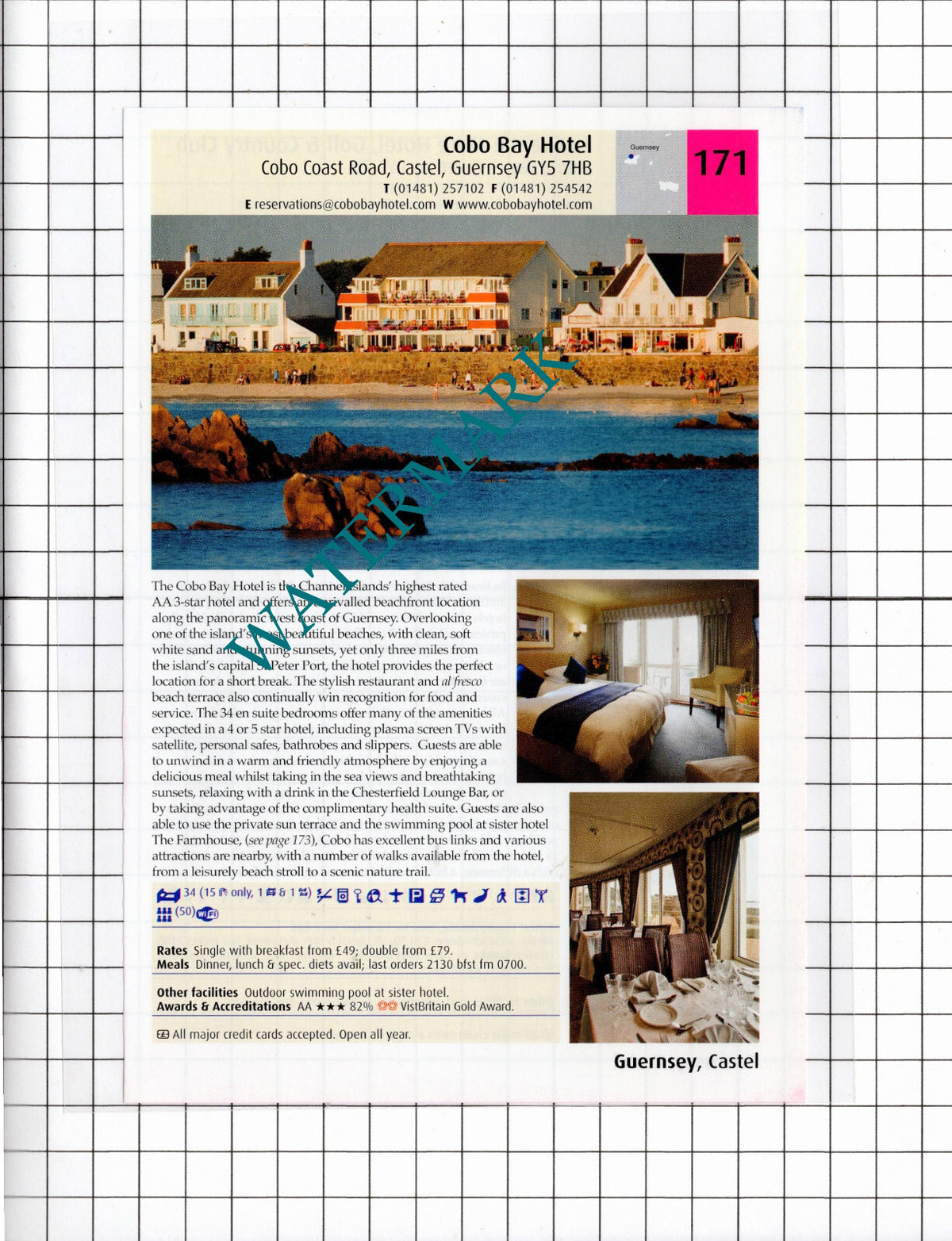 Cobo Bay Hotel Castel Guernsey / La Grande Mare Hotel Castel  -2011 Advert