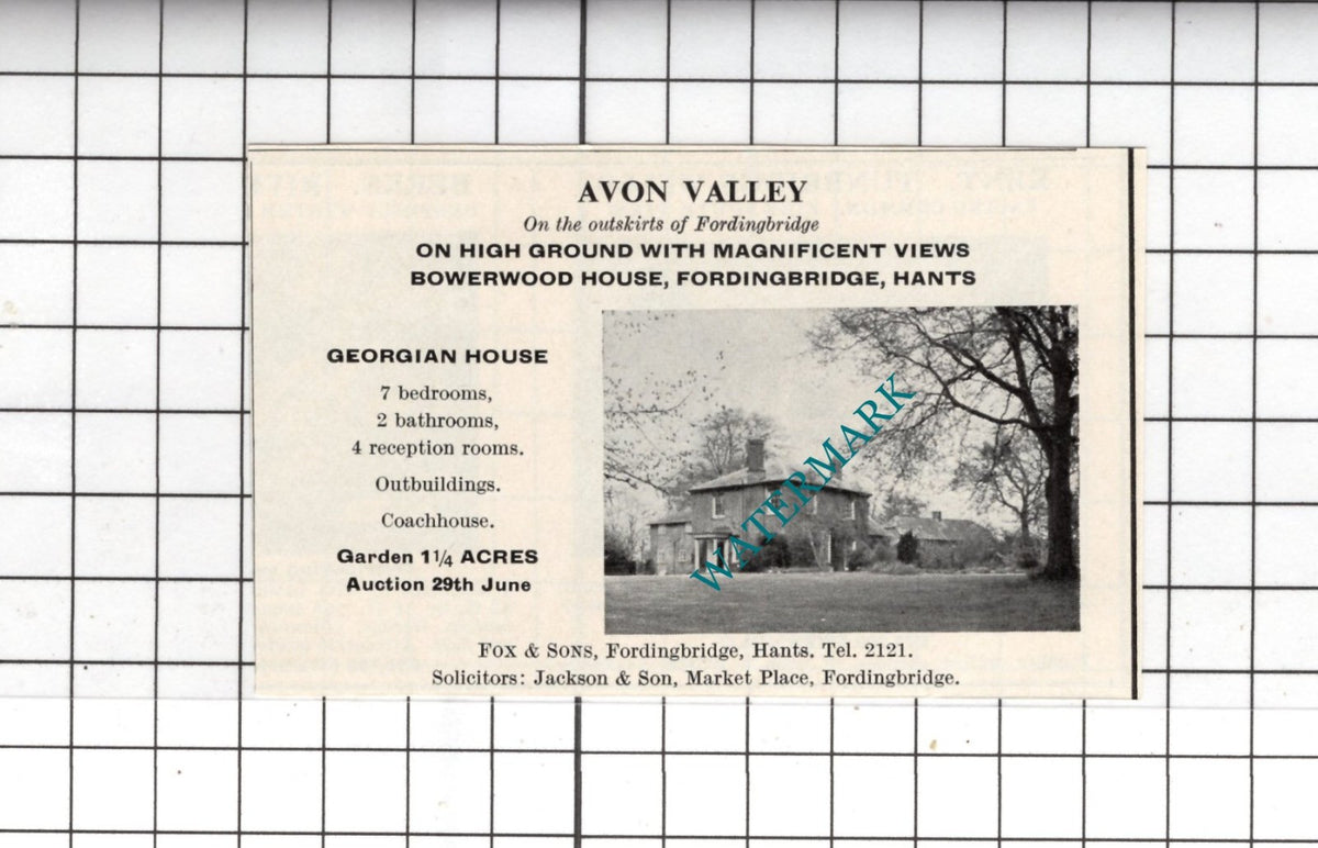 Bowerwood House Fordingbridge Hampshire - 1967 SMALL House Advert