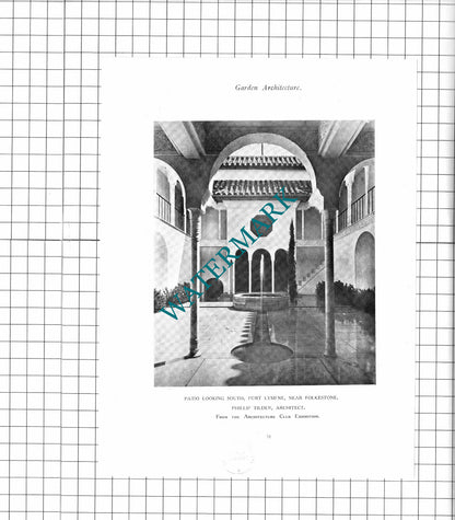 Port Lympne Folkestone Kent Phillip Tilden - 1923 Book Print