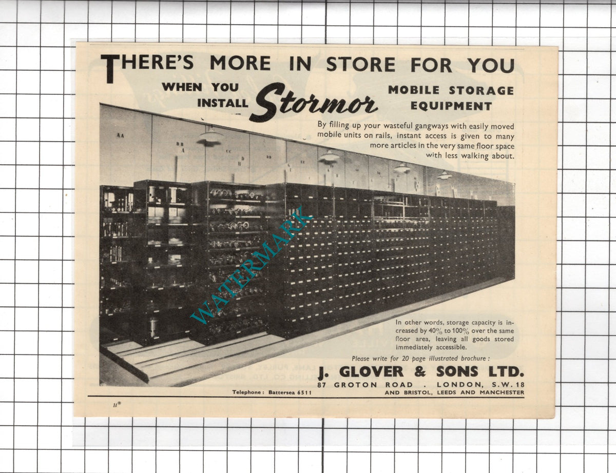 J Glover & Sons Ltd London / T S Hall Ltd Southville Works Bristol - 1951 Advert