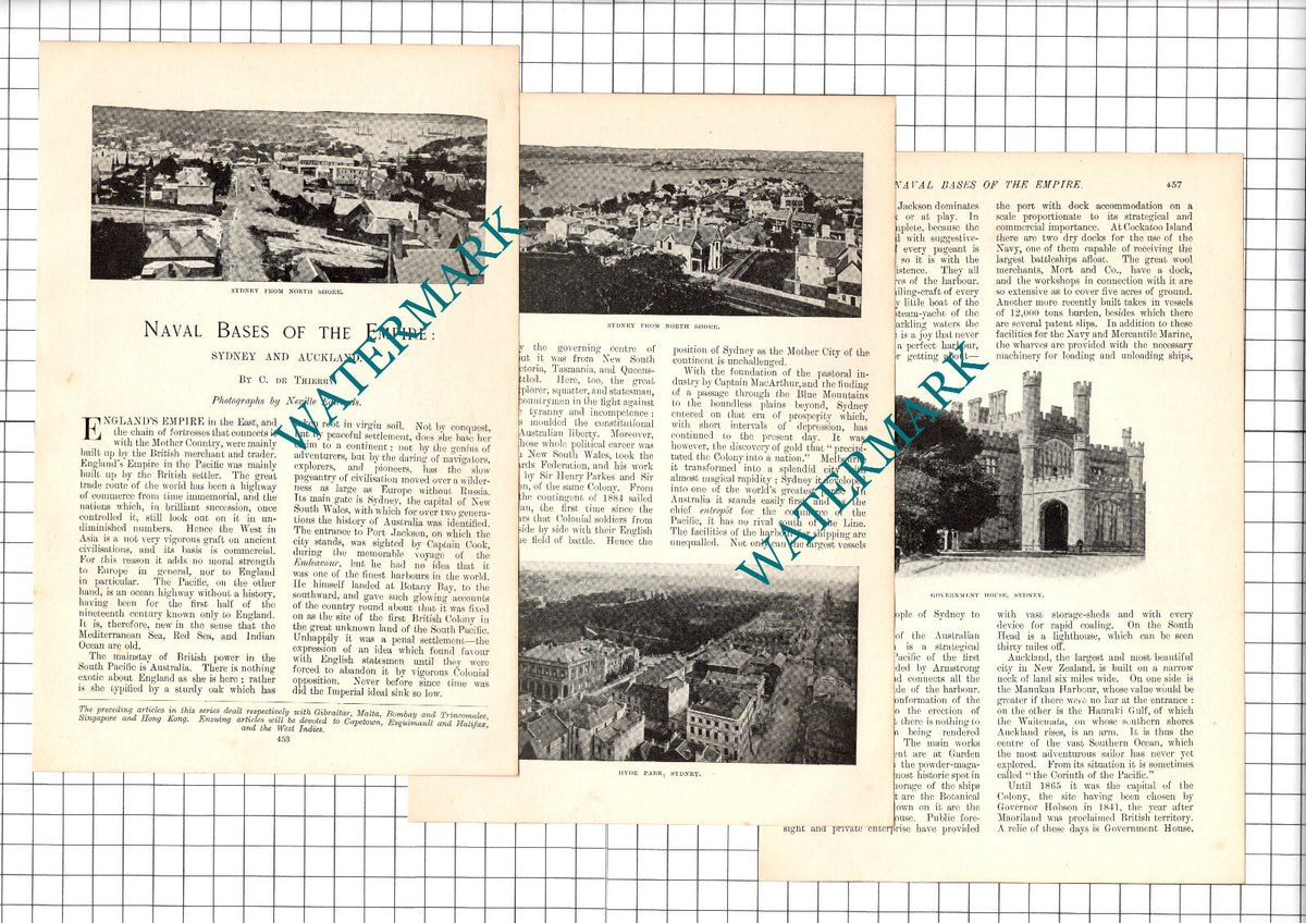 Sydney Australia Auckland New Zealand Naval Base - 1907 Article / Print