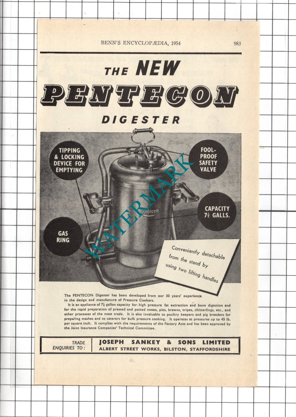 Joseph Sankey & Sons Bilston Noel de Mille Samuel Groves Birmingham- 1954 Advert