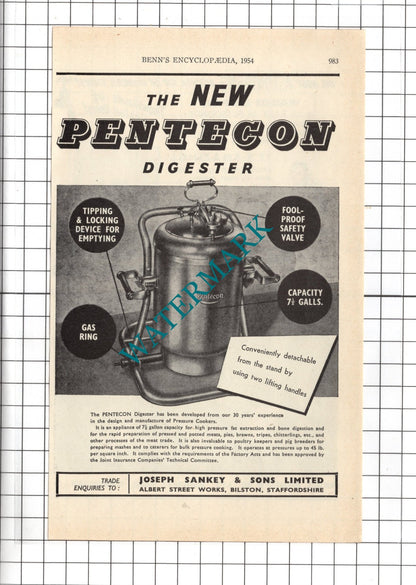 Joseph Sankey & Sons Bilston Noel de Mille Samuel Groves Birmingham- 1954 Advert