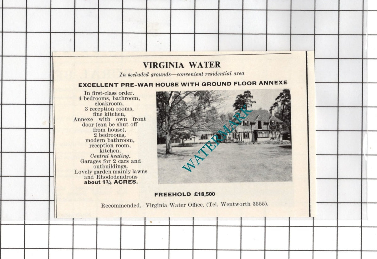 Virginia Water Surrey - 1967 Small House Sale Advert