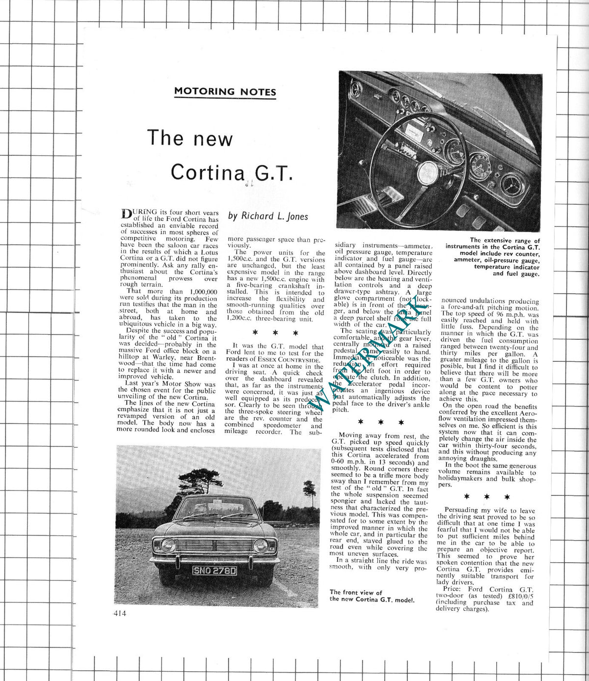 The Ford Cortina GT Car Review  - 1967 Article