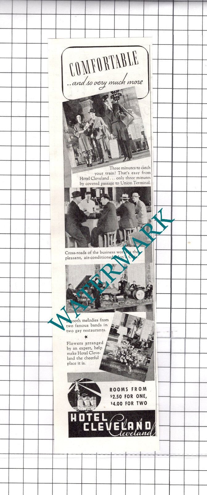 Hotel Cleveland Ohio US Advert - 1937 Clipping / Print