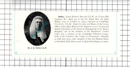 James Robert Mellor London / Herbert Francis Manisty KC-  c.1905 Clipping