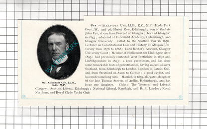Alexander Ure Charles John Stewart Cliftonthorpe Ashby-de-la-Zouch  1910 Cutting