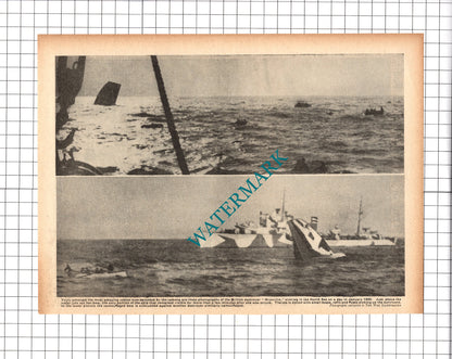 HM Destroyer GRENVILLE Ship World War Two WW2 - 1940 Three-Part Clipping / Print