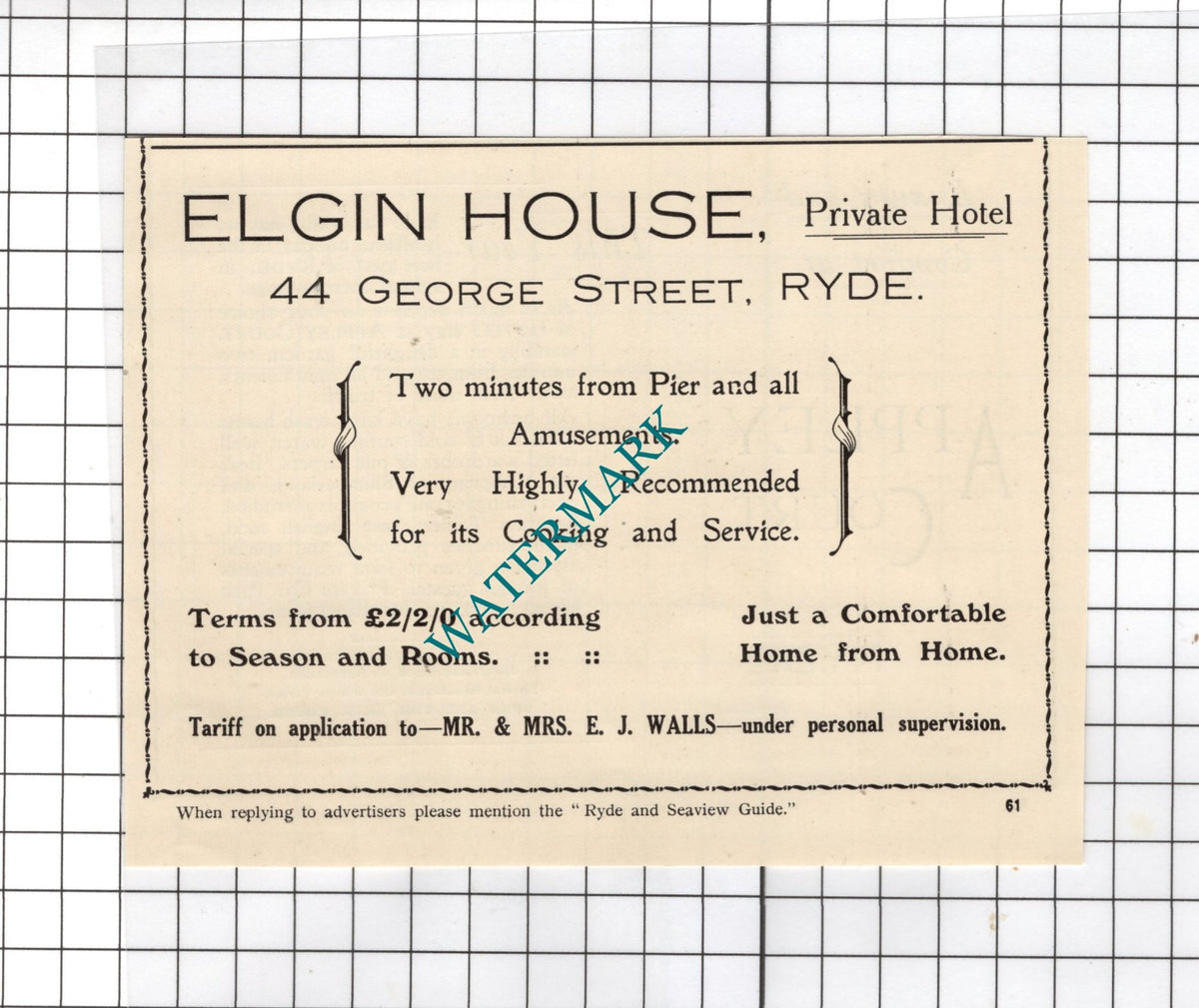 Elgin House Hotel Ryde Isle Of Wight Walls / Appley Court Ryde - 1938 Advert