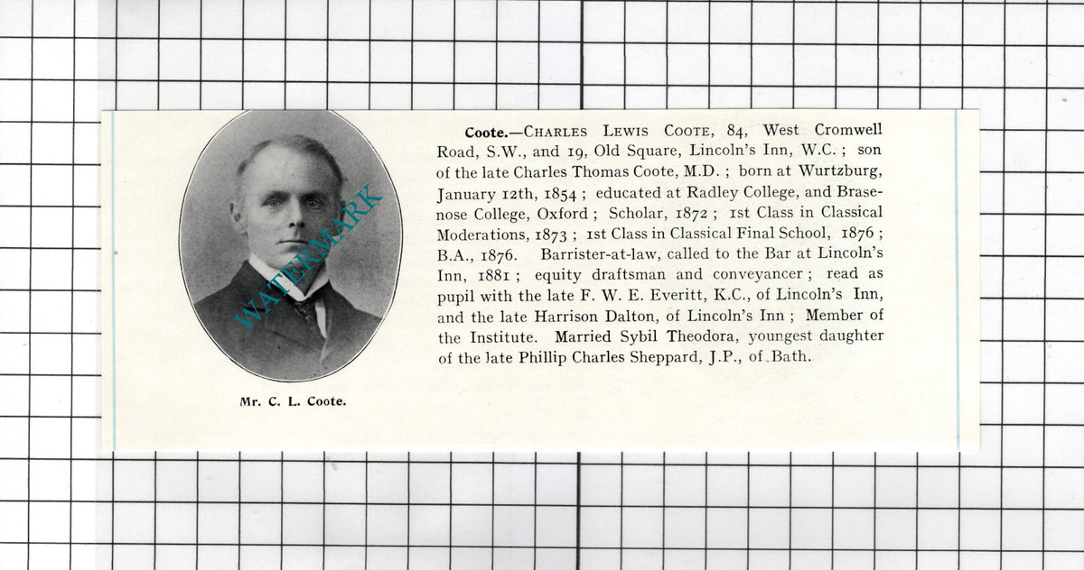 John Dawson Crawford Warrenpoint / Charles Lewis Coote - c.1905 Clipping