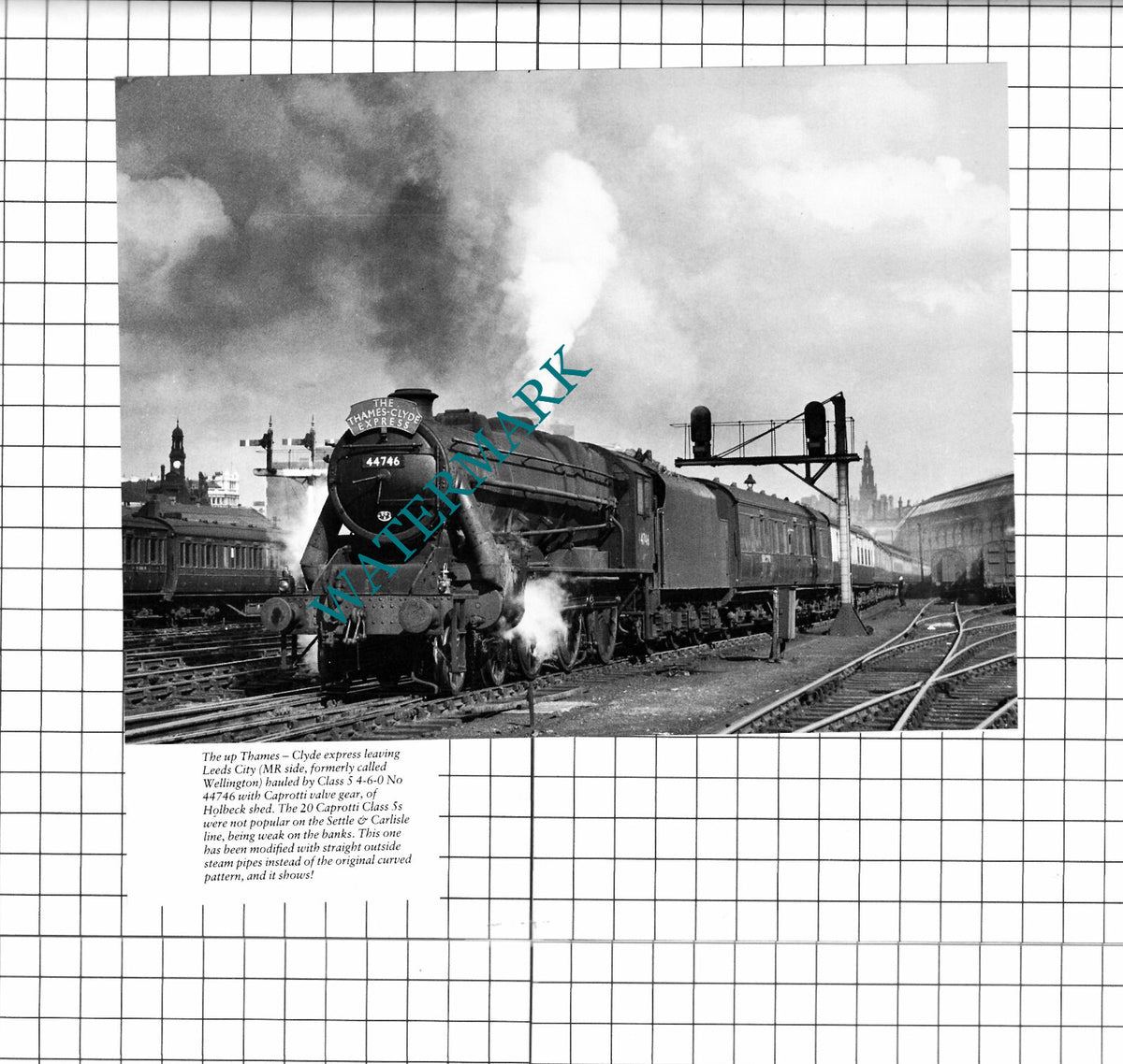 Leeds City Railway Station Thames-Clyde Express Engine  No 44746   -Cutting