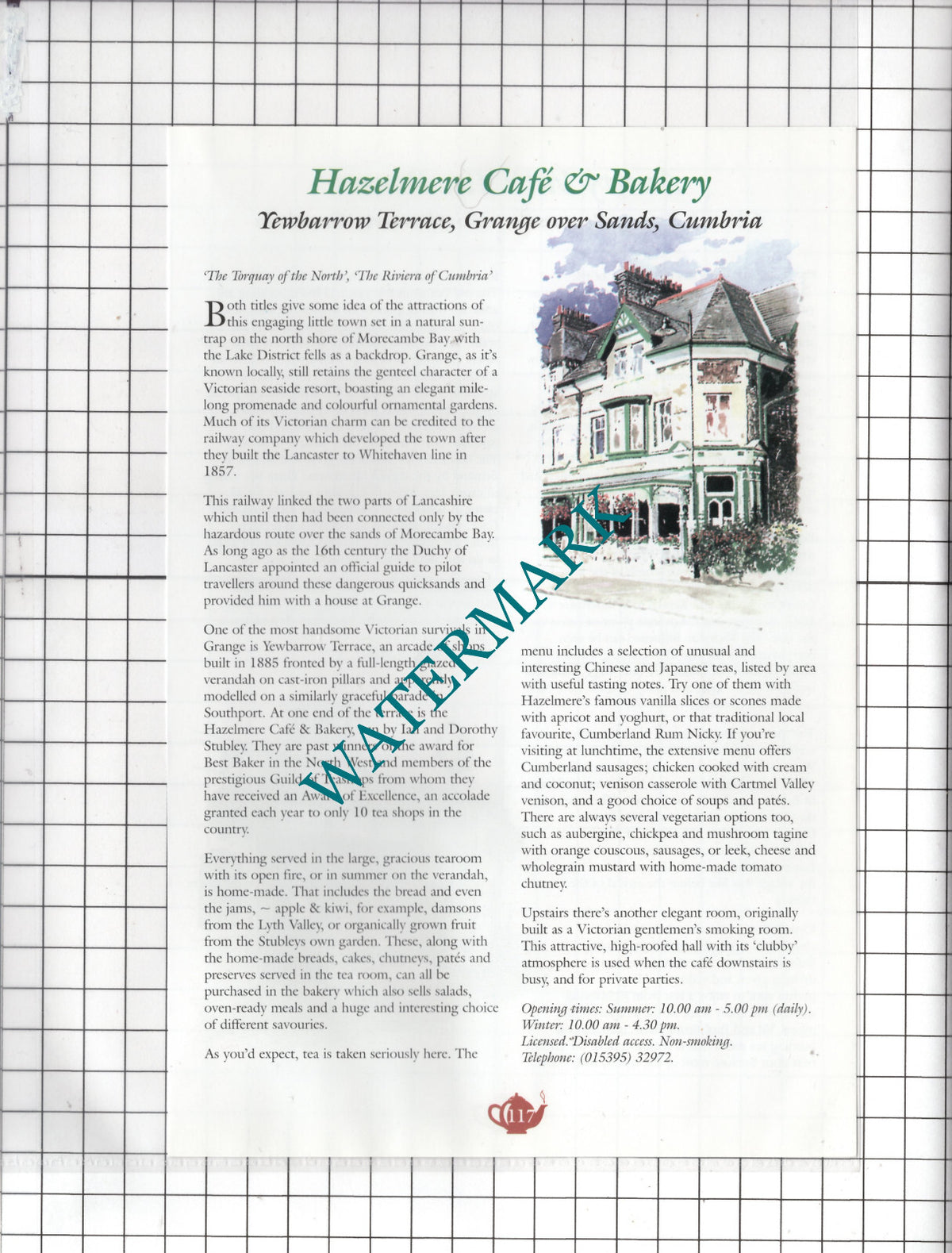 Hazelmere Cafe Grange Over Sands / Aunty Val's Bowness Cumbria -  c.2000 Advert