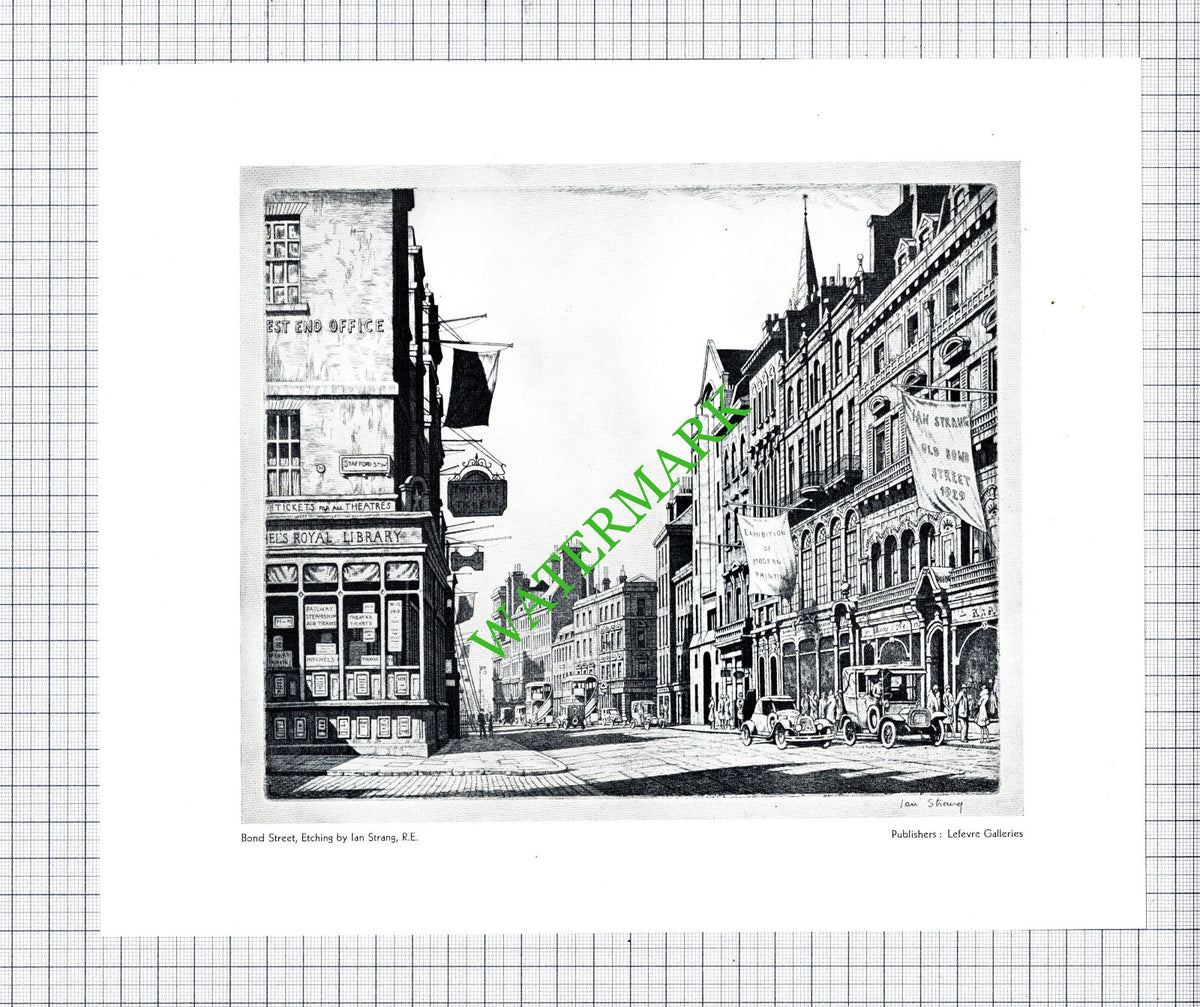 Bond Street London  Ian Strang - 1931  Cutting / Print