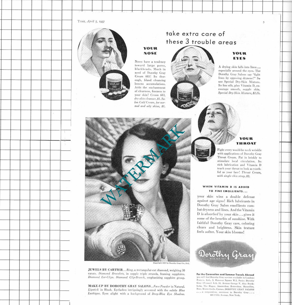 Dorothy Gray Salons USA Advert - 1937 Clipping / Print