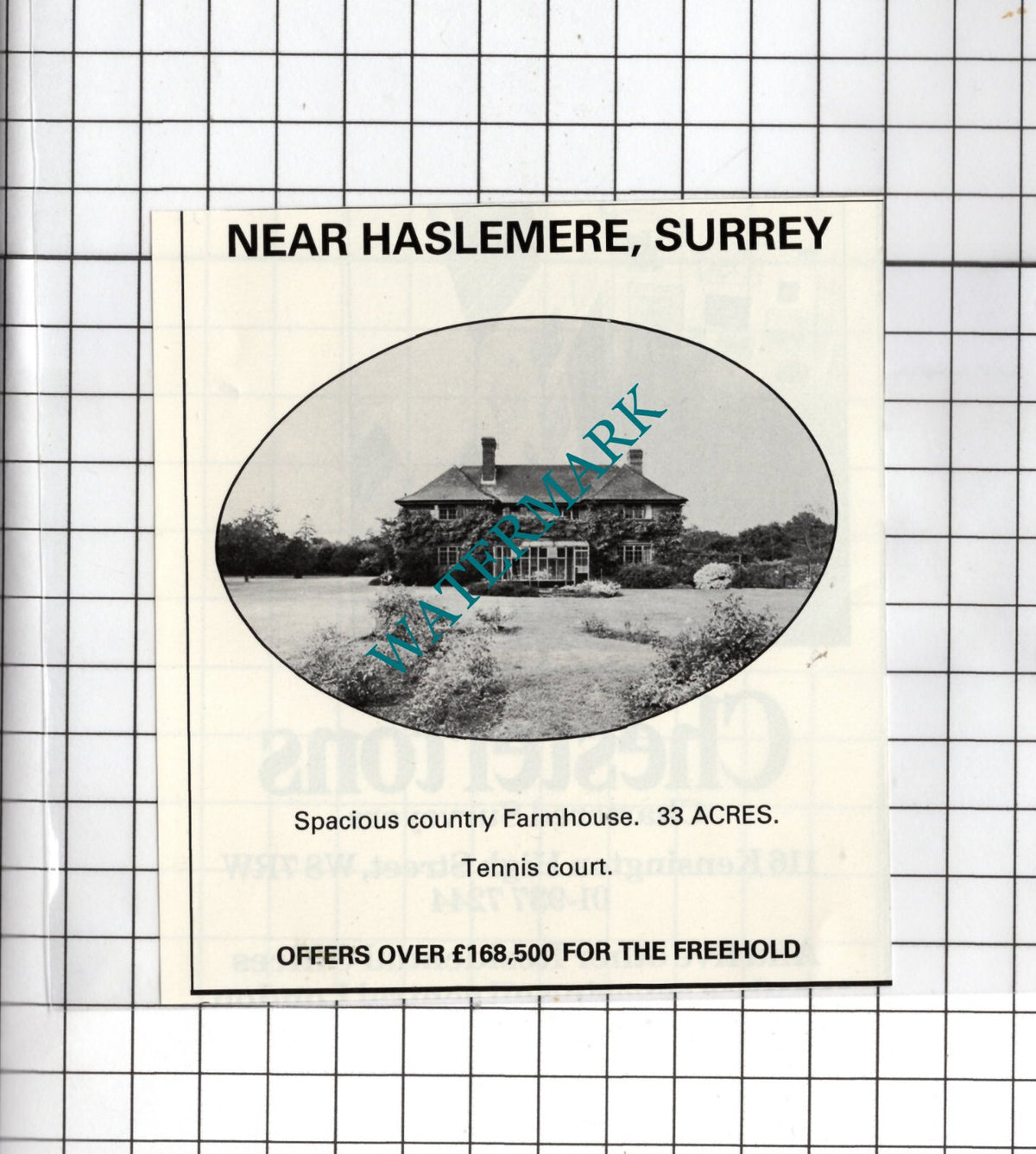 Haslemere Surrey Farmhouse  - 1980 House Sale Advert