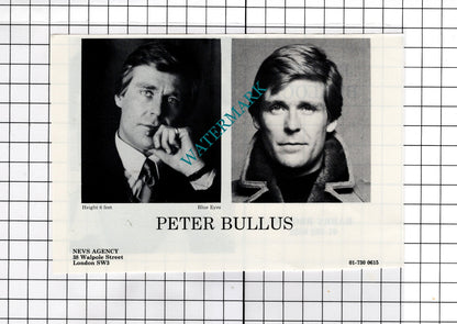 Jeremy Bulloch Actor / Peter Bullus Actor Advert - 1986 Cutting