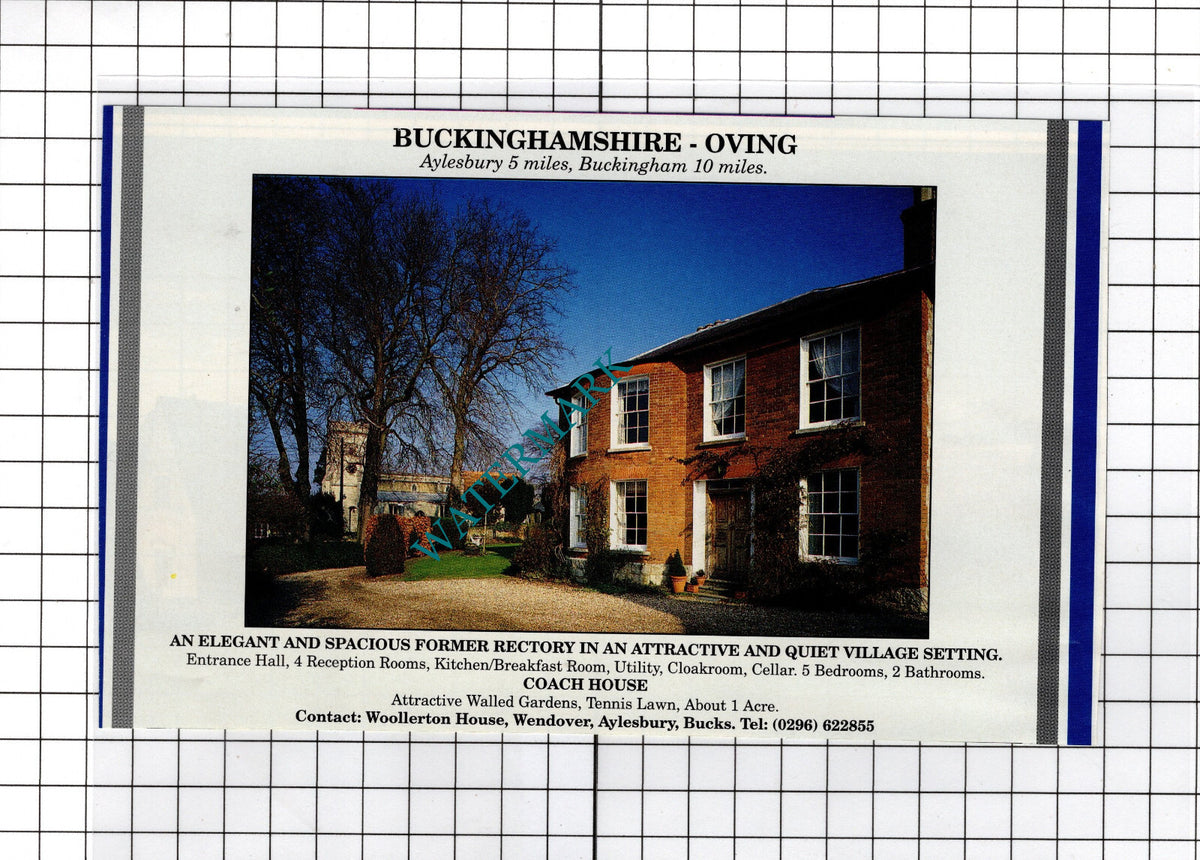 Oving Buckinghamshire Rectory House Sale Advert - 1991 Cutting