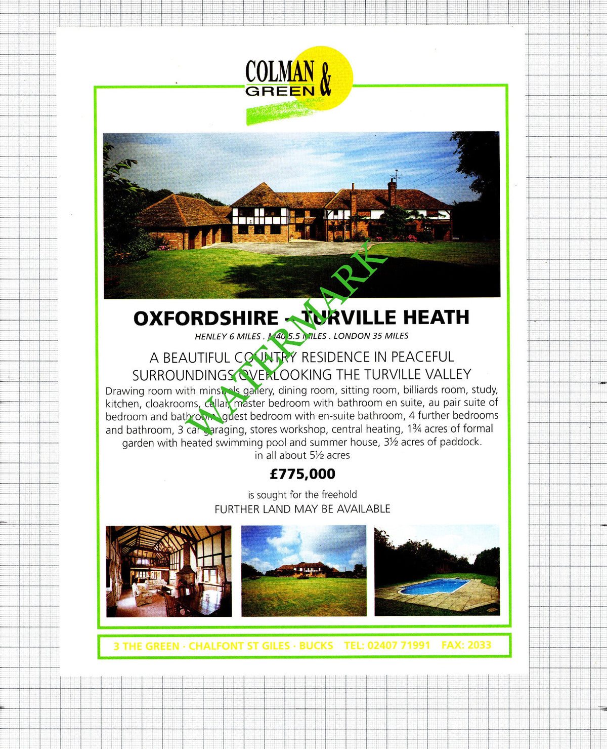 Turville Heath Oxfordshire /  Iver Buckinghamshire Advert - 1991 Cutting