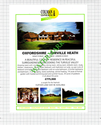 Turville Heath Oxfordshire /  Iver Buckinghamshire Advert - 1991 Cutting