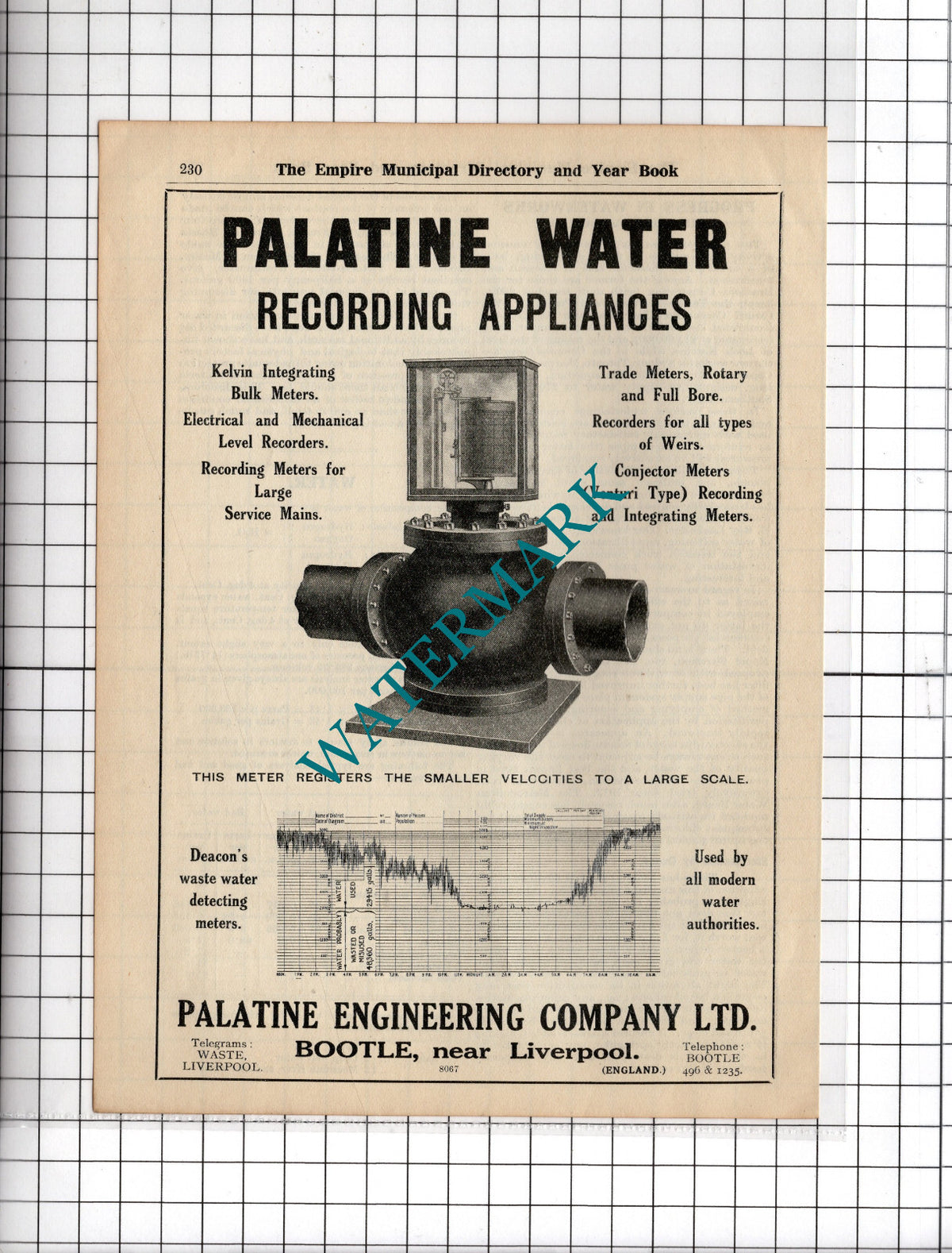 Palatine Engineering Company Ltd Bootle England  - 1927 Advert