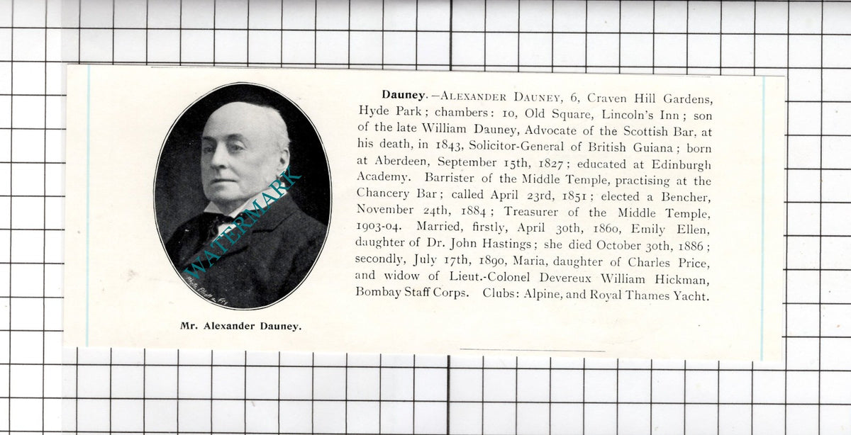 Alexander Dauney Aberdeen / Robert James Drake Dromore Ireland  -c.1905 Clipping