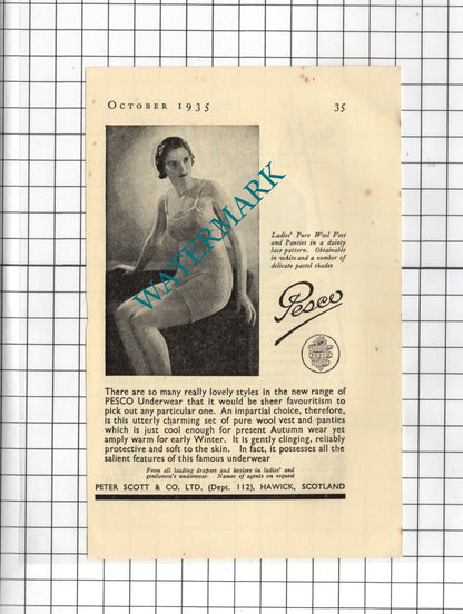 Peter Scott & Co Ltd Hawick Scotland / Sir Herber Baker Shoes  1935 Small Advert