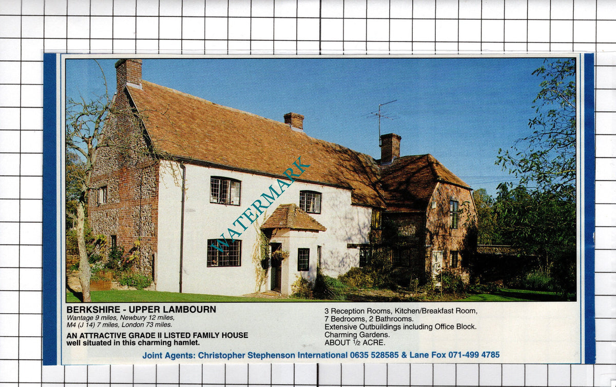 Upper Lambourn Berkshire House Sale Advert - 1991 Cutting