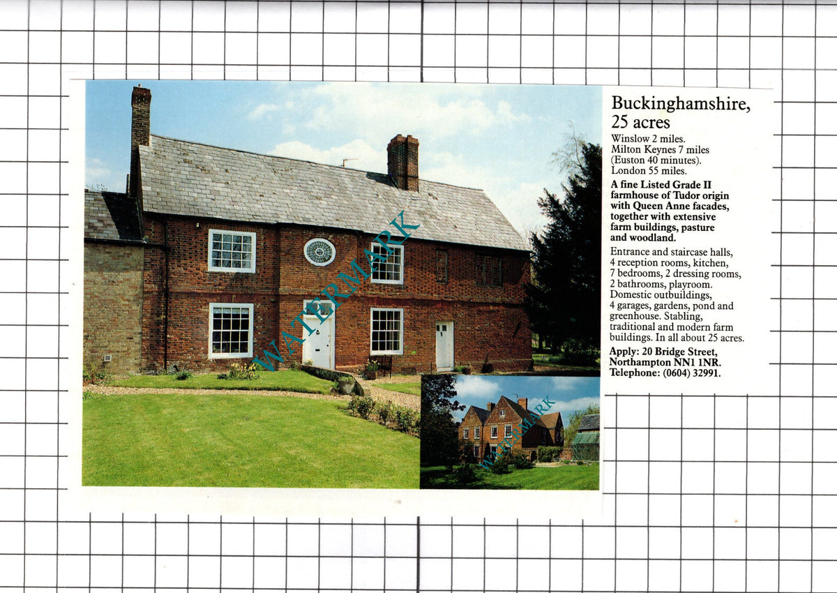 Winslow Buckinghamshire / Trotton Sussex House Sale Advert - 1991 Clipping