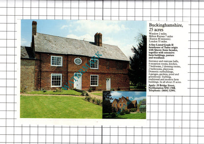 Winslow Buckinghamshire / Trotton Sussex House Sale Advert - 1991 Clipping