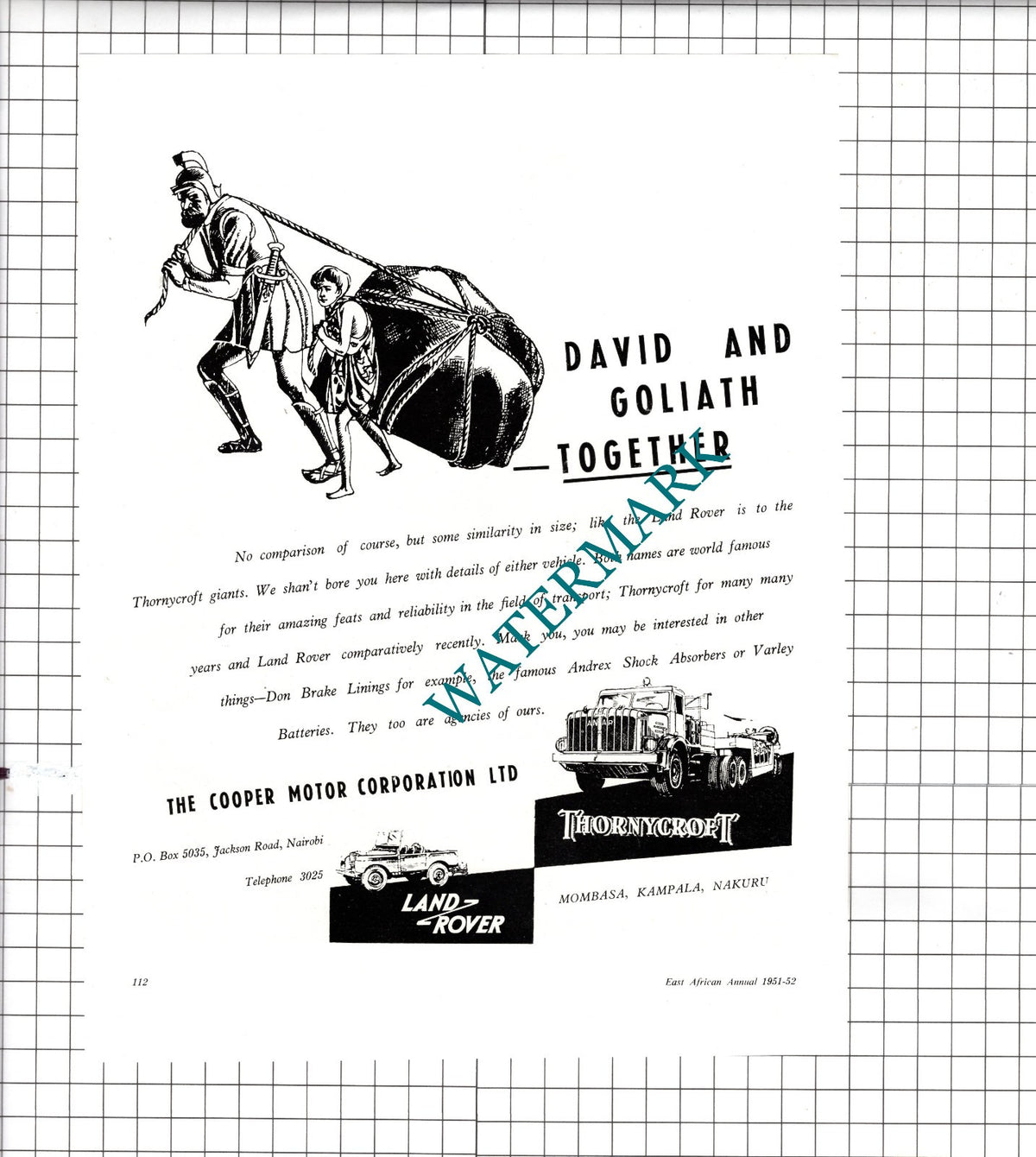 The Cooper Motor Corporation Ltd Nairobi Kenya East Africa - 1951 Advert
