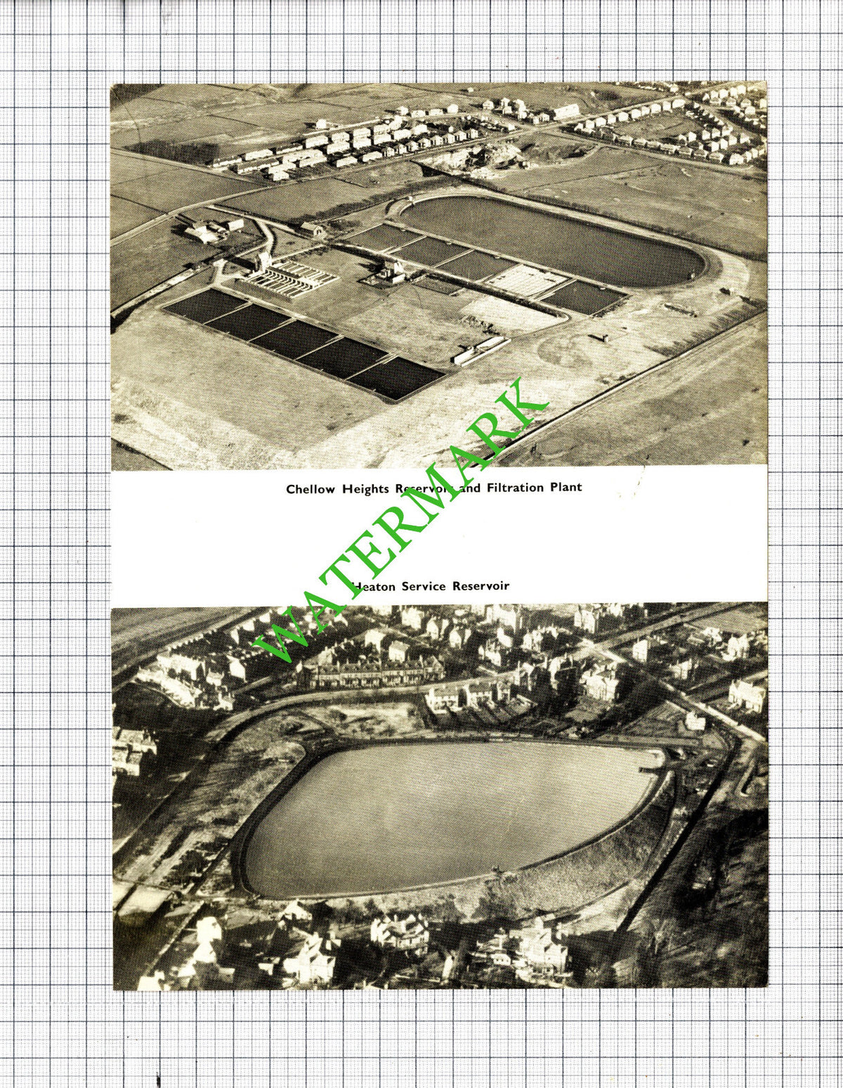 Bradford Yorkshire Chellow Heights Reservoir  Heaton - 1957 Cutting / Print