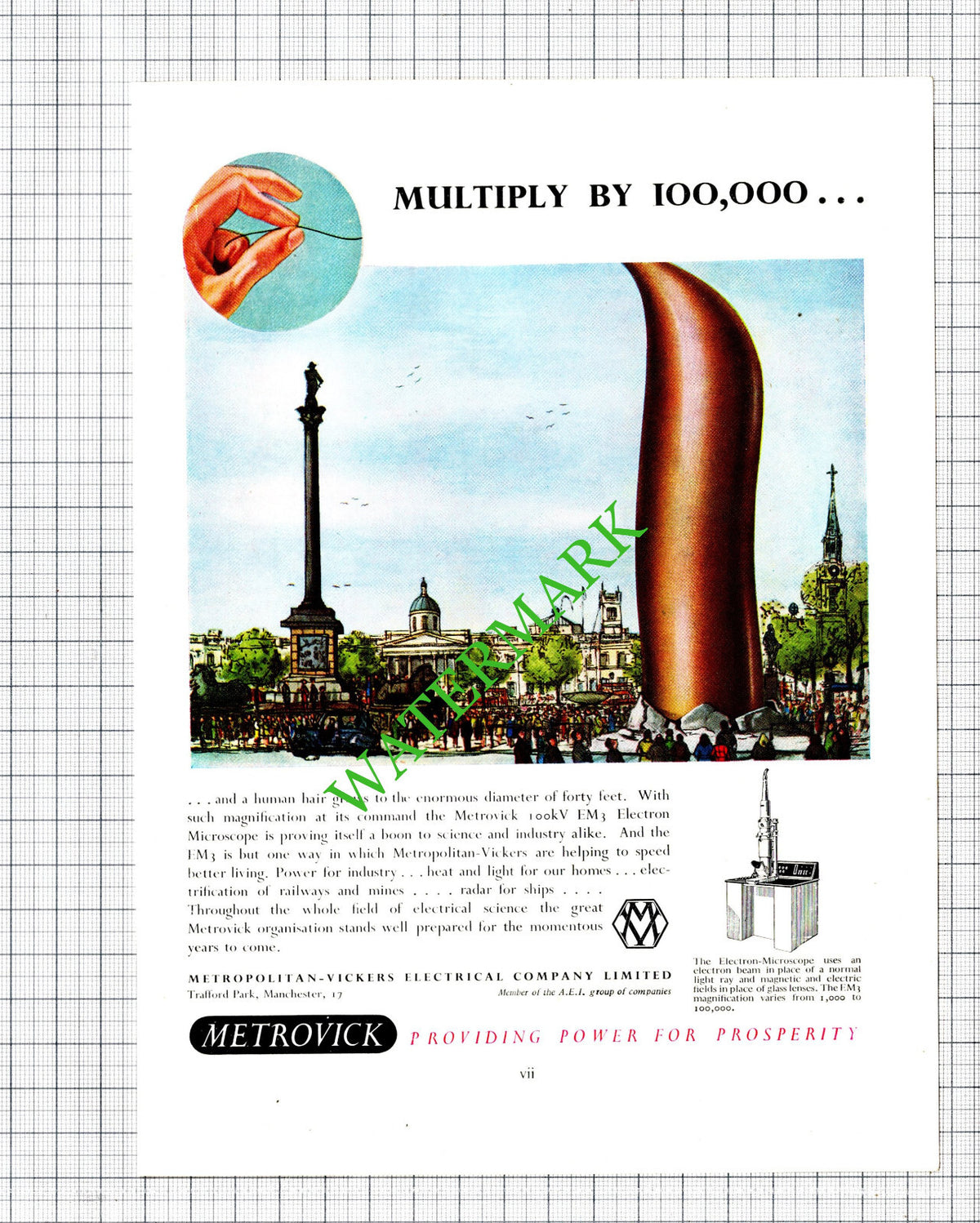 Metrovick Microscope / British Thomson-Houston ADVERT - 1951 Cutting